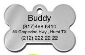 dog tag with pet information