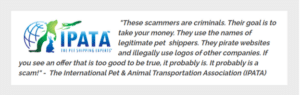 IPATA quote about pet scams