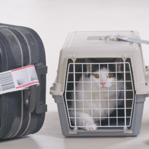 Pet Friendly Airline Cat in crate at an airport