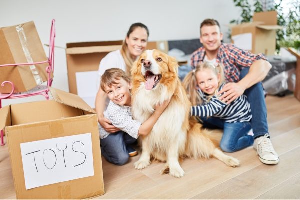 Family Moving With Pet Dog